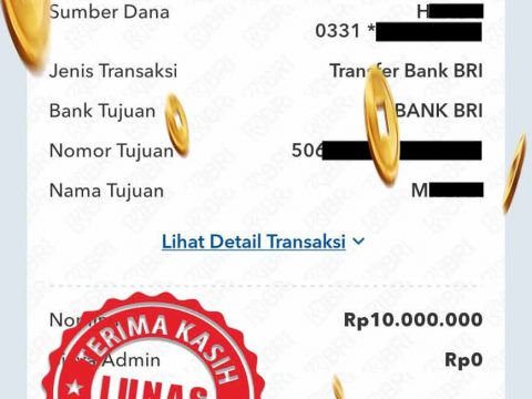 BUKTI PEMBAYARAN JP TOGEL 10.000.000 USERID : COMXXX