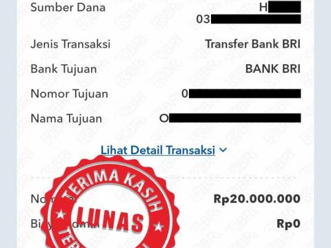 BUKTI PEMBAYARAN JP SLOT 20.000.000 USERID : irwaXXX